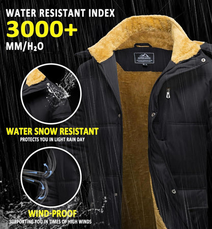 Winter Parka Jacke Herren Winddicht Warm Outdoor Fleecejacke