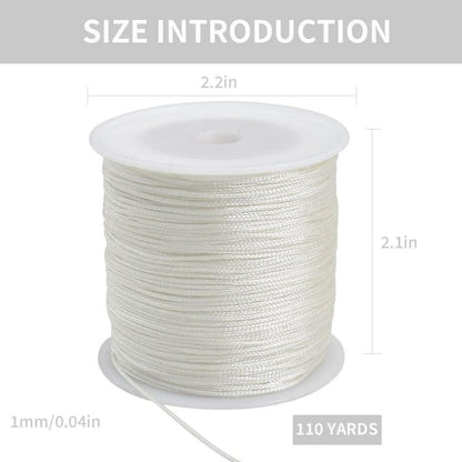 Weiße Nylonschnur 1mm - 91m für Schmuck & Makramee