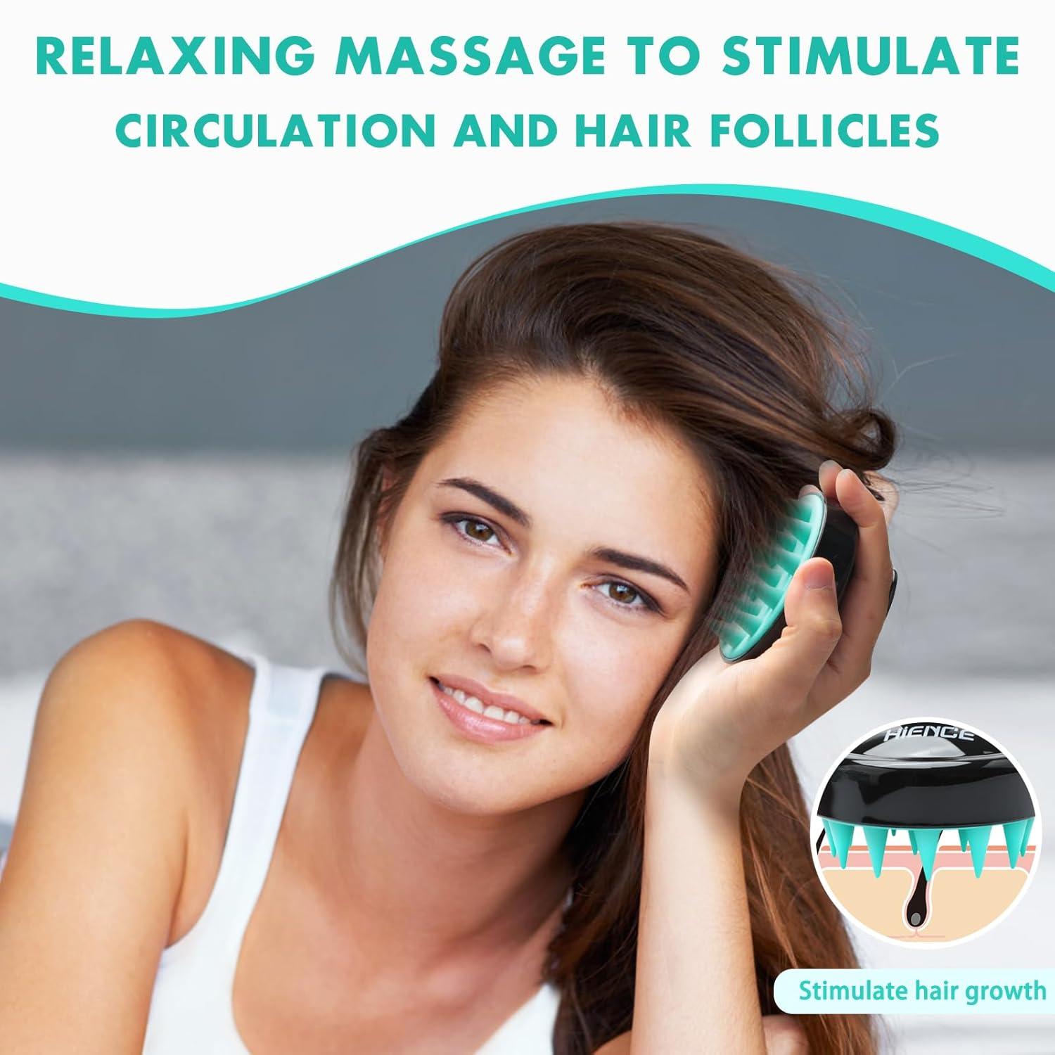 Silikon Kopfmassage Bürste Peeling Haarwachstum Haarbürste - 2er Set