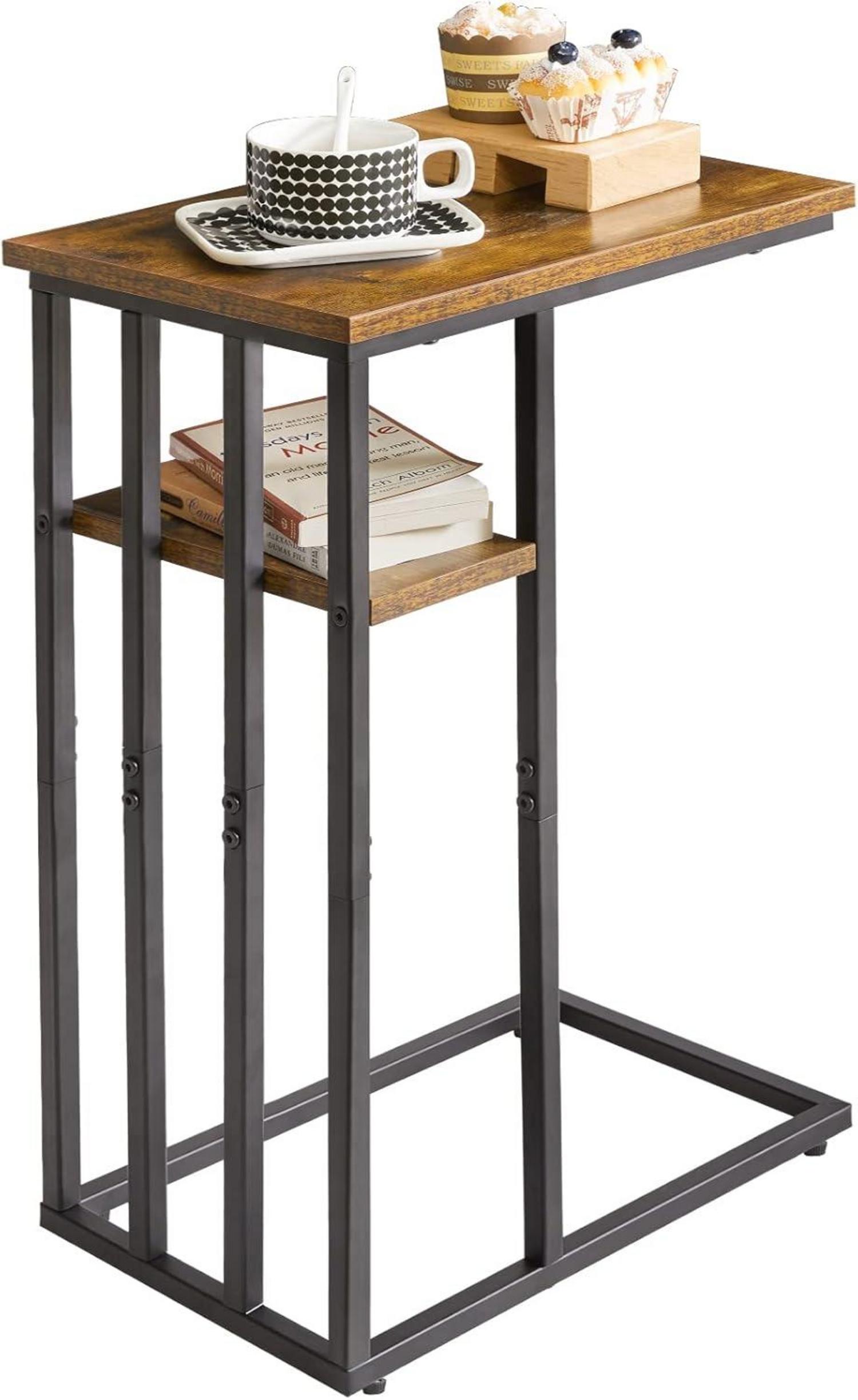 Beistelltisch C-Form Laptoptisch Sofatisch Rollen Industrie-Design