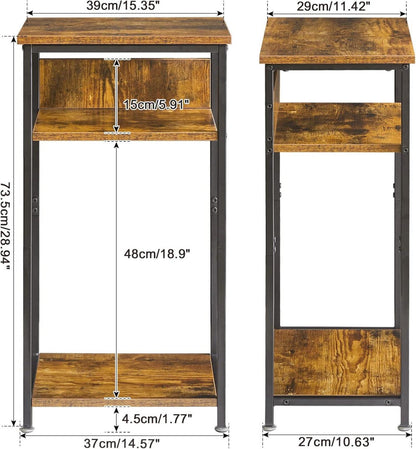 Beistelltisch mit 3 Ebenen Industrie-Design für Wohnzimmer