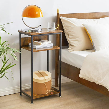 IBUYKE Beistelltisch Nachttisch 3 Ebenen Industrie-Design Sofa Couchtisch
