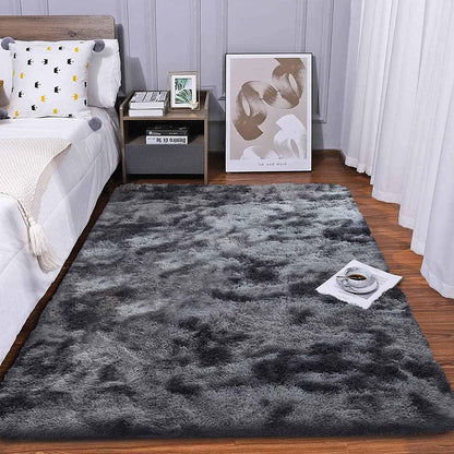 Weicher Shaggy-Teppich für Wohnzimmer und Schlafzimmer, Waschbar, 80 x