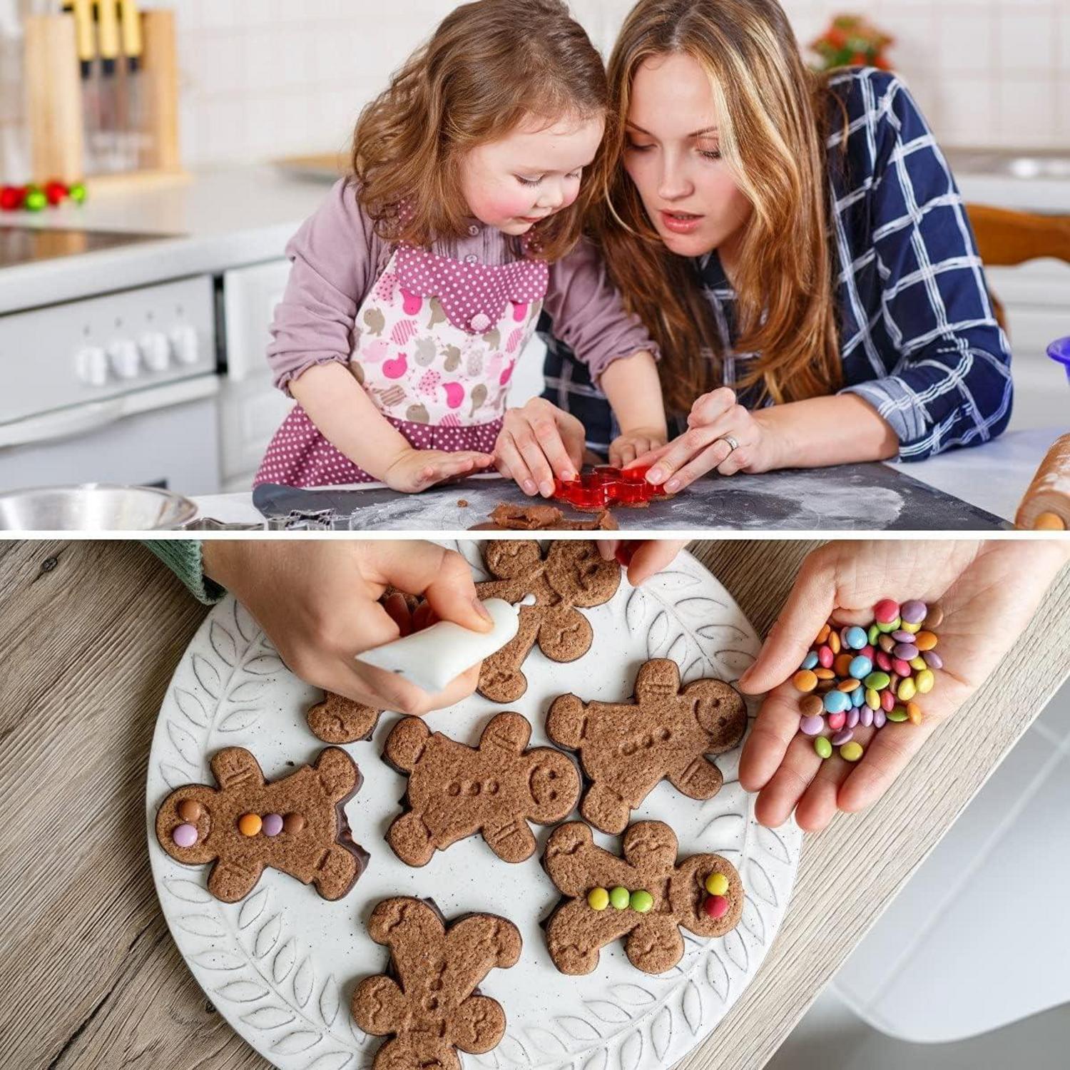 Lebkuchenmann Ausstecher Set 6 Stück Edelstahl Formen Weihnachtsferien