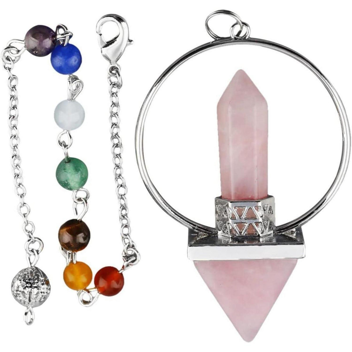 Rosenquarz Pendel für Meditation & Reiki Heilung