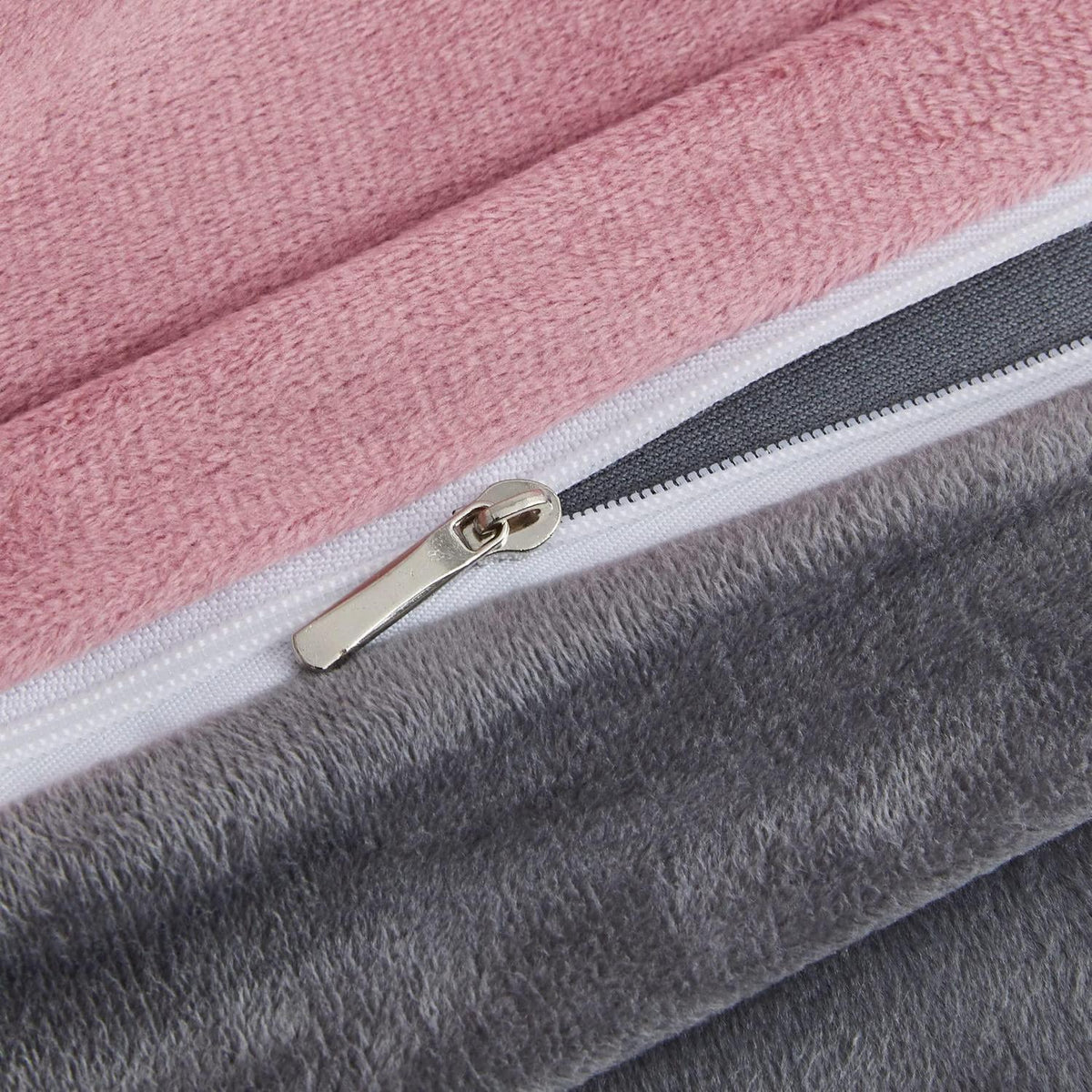 Flauschige Winterbettwäsche 135x200 - 4-teilig Rosa/Grau