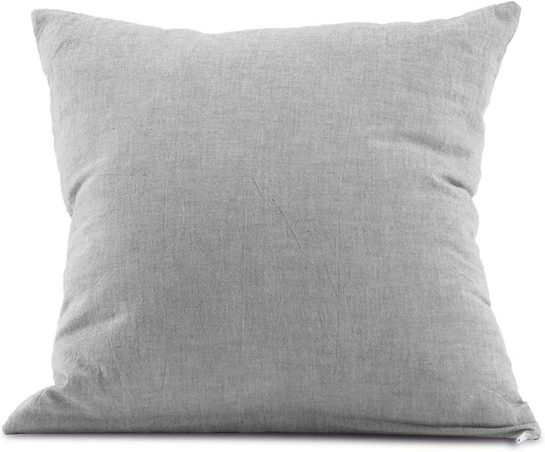 Set Kissenbezug 40x40 cm 100% Baumwolle Grau Reißverschluss Superweich