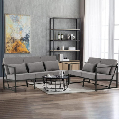 Gepolsterter Cocktailsessel Leinen Hellgrau – Bequemer Loungesessel