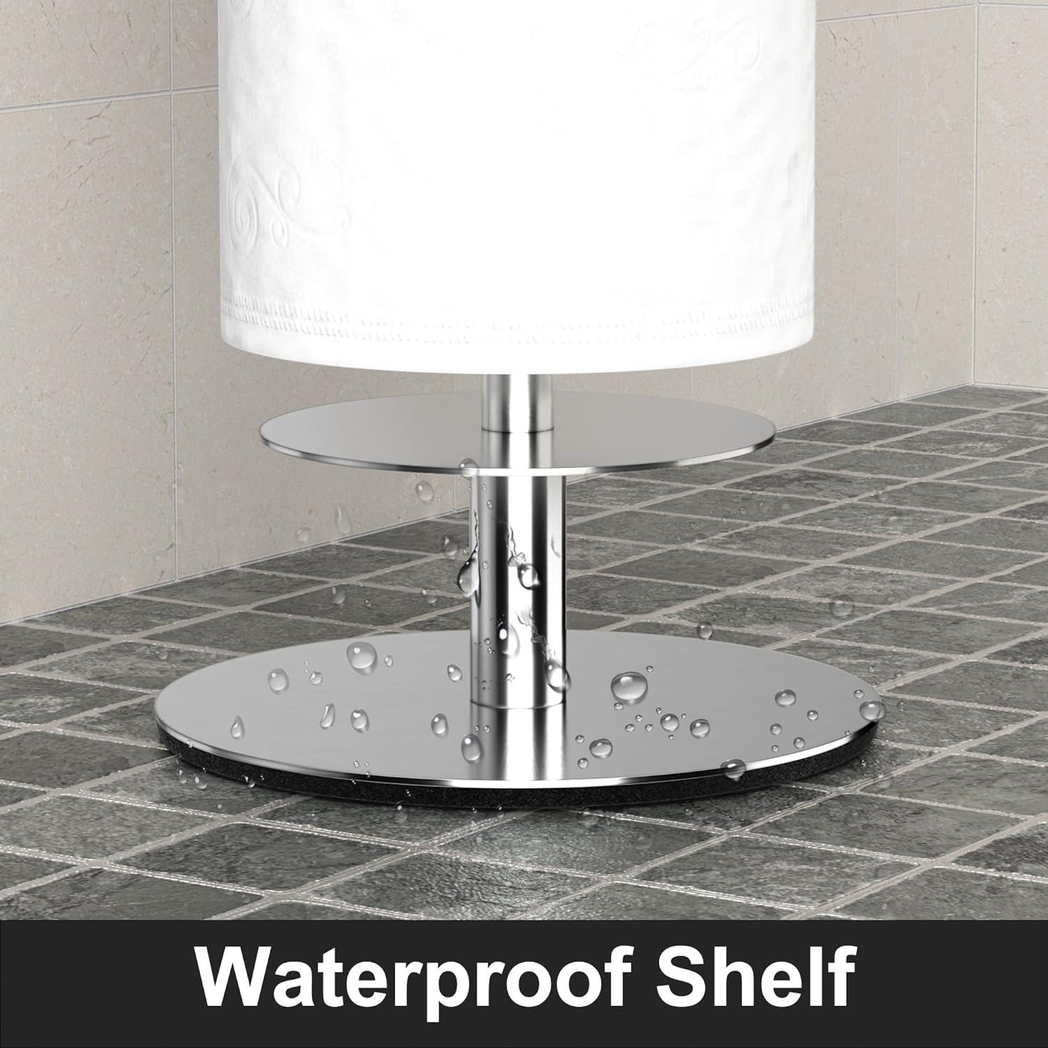 Toilettenpapierhalter Edelstahl Freistehend Rostfrei Bad 65cm Silber