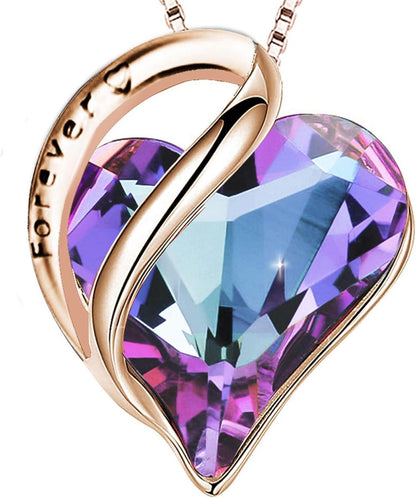 Halskette Damen Valentinstag Muttertag Kristallanhänger Amethyst