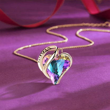 925 Silberkette Damen mit herzförmigem Amethyst Anhänger