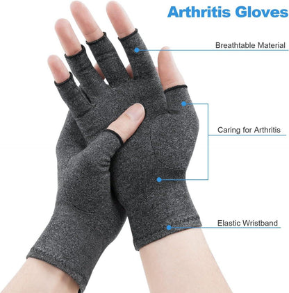 Kompressionshandschuhe für Arthritis & Schmerzlinderung, grau, Größe M