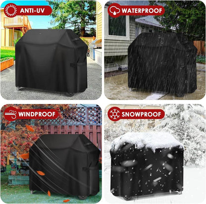 Grillabdeckung wetterfest Gasgrill 147x61x122cm Schwarz Oxford-Gewebe