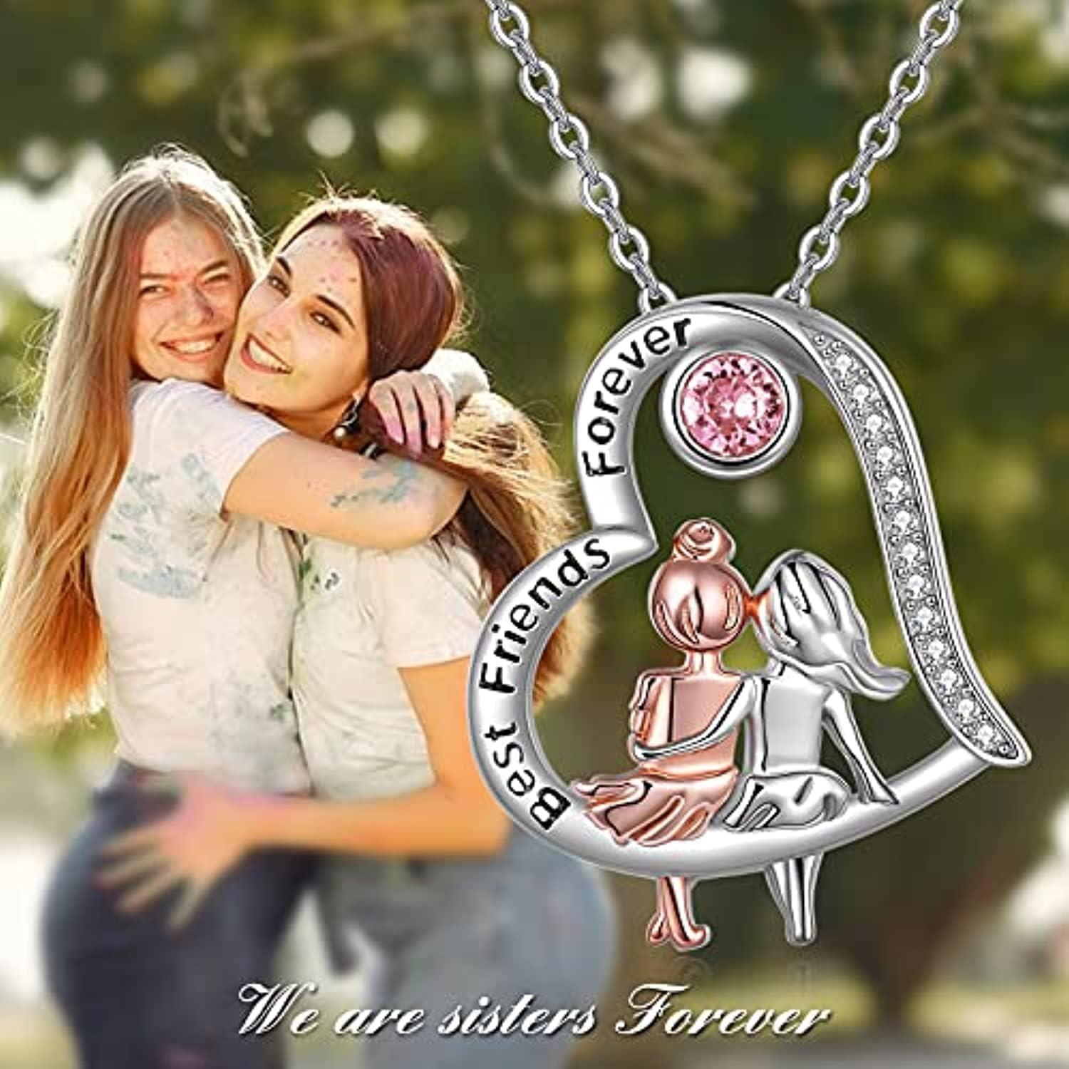 VONALA Freundschaftskette Sterling Silber Herz Anhänger 925 Kristall Weihnachtsgeschenk