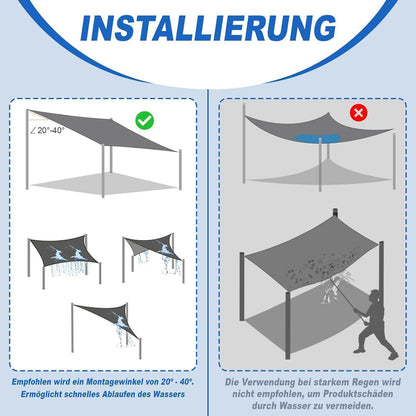 Wasserdichtes Sonnensegel Creme 3x3m UV-Schutz für Garten & Terrasse