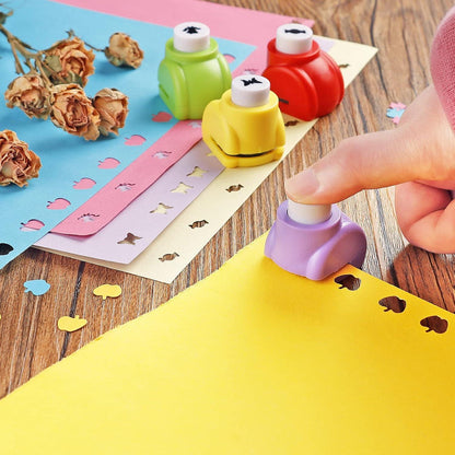 Asdirne Kinder Bastelschere Set mit 6 Zickzackscheren und 6 Papierstanzern