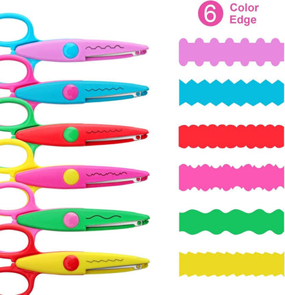 Bastelschere Set Kinder 6 Zickzackscheren 6 Papierstanzer Kreativitätsfördernd