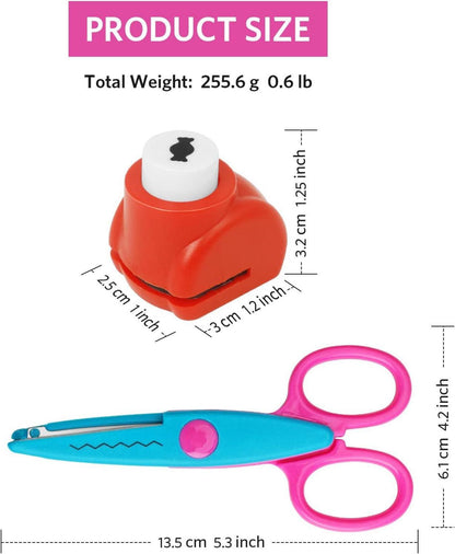 Kinder Bastelschere Set und Papierstanzer mit lustigen Mustern