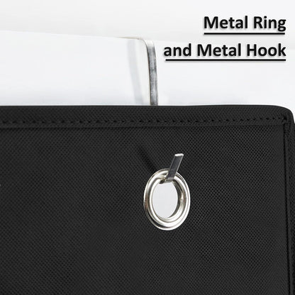 Tür Hängeorganizer 4 Taschen 2 Metallhaken Hängeregal Schwarz