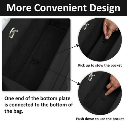 Hängeorganizer Tür Hängeaufbewahrung 4 Taschen 2 Metallhaken Schwarz