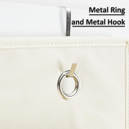 Hängeorganizer Beige 4 Taschen 2 Metallhaken Kleider Organizer