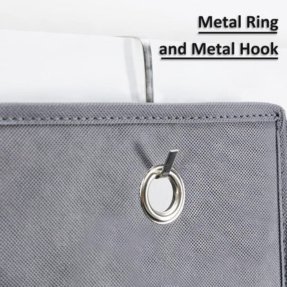 Hängeorganizer mit 4 Taschen und 2 Metallhaken für Tür, Grau