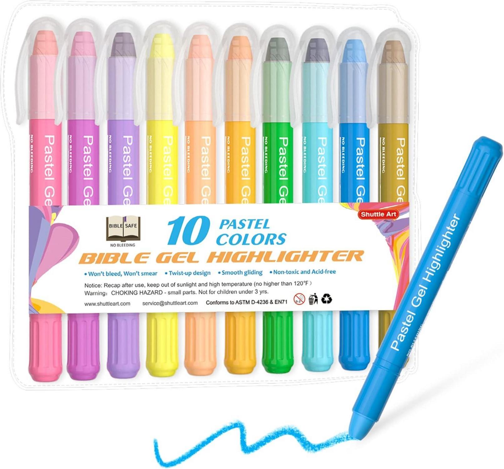 10er Set Hochwertige Gel Highlighter Pastell Farben für Notizen