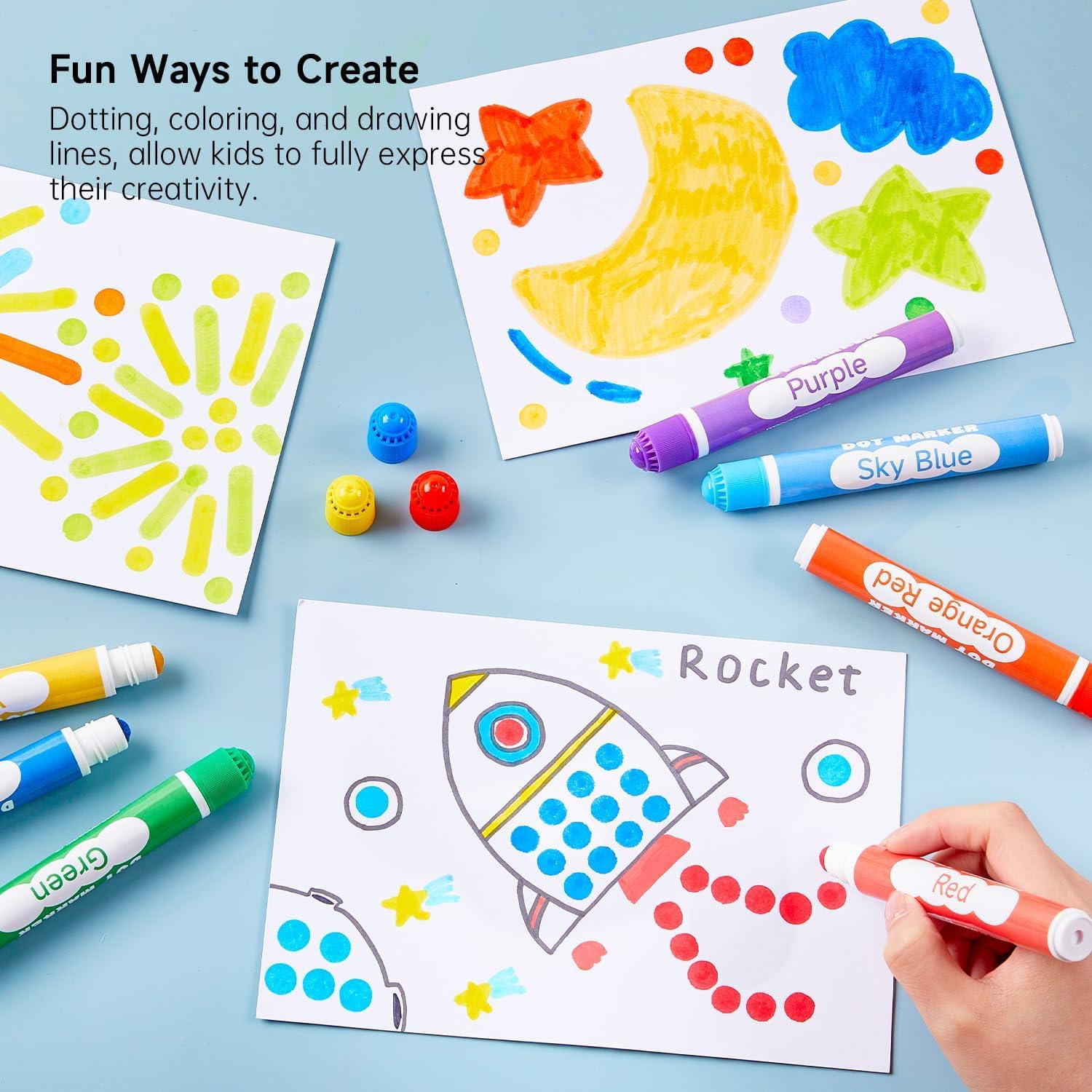 30 farbige Dot Marker Bingomarker Set für Kinder, auswaschbar