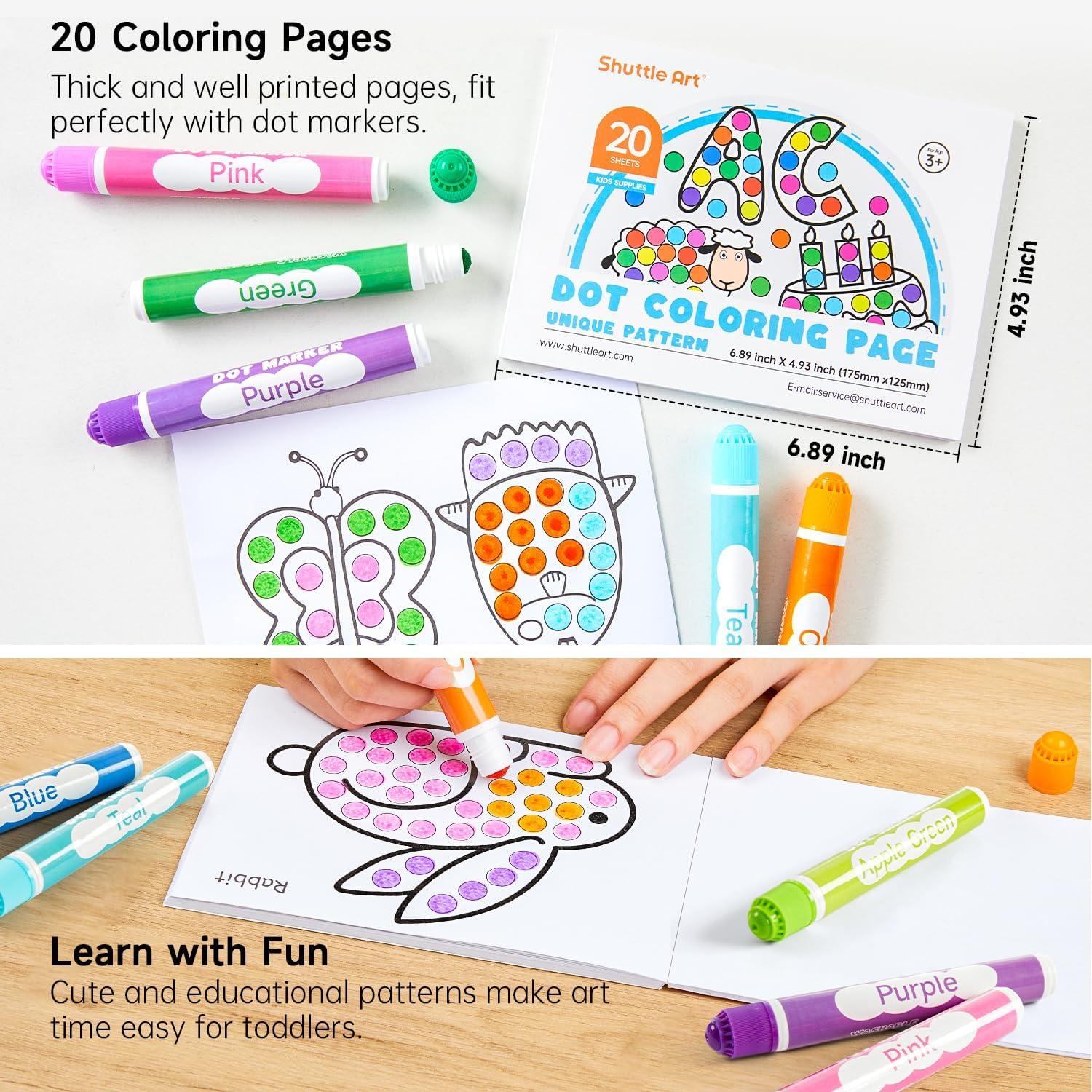 30 bunte Dot Marker Bingo Dabbers, auswaschbar, 20