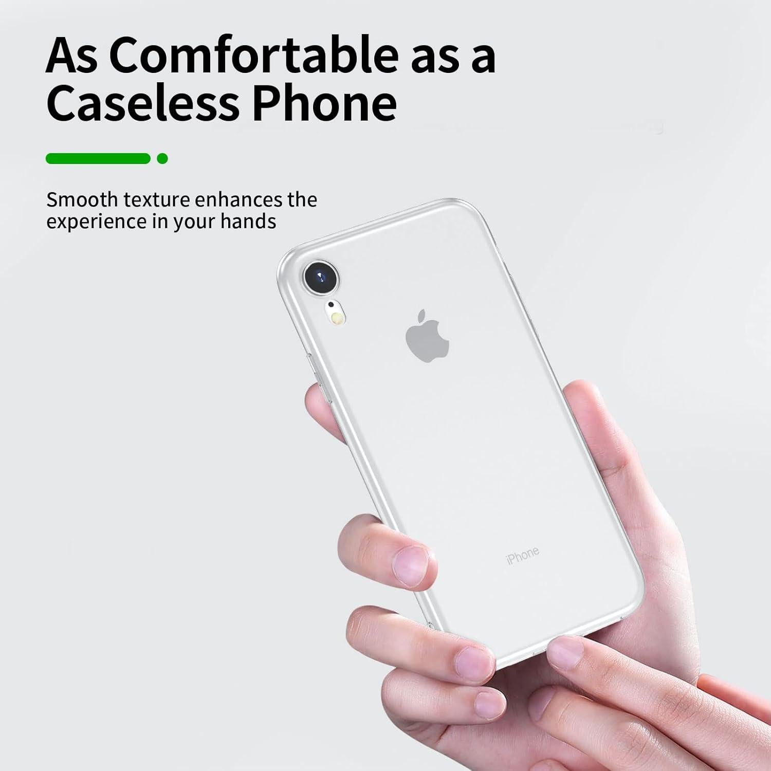 NEW'C iPhone XR Hülle + 2 Panzer Schutzglas - Transparentes Silikon TPU Ultra Dünn - Anti Scratch
