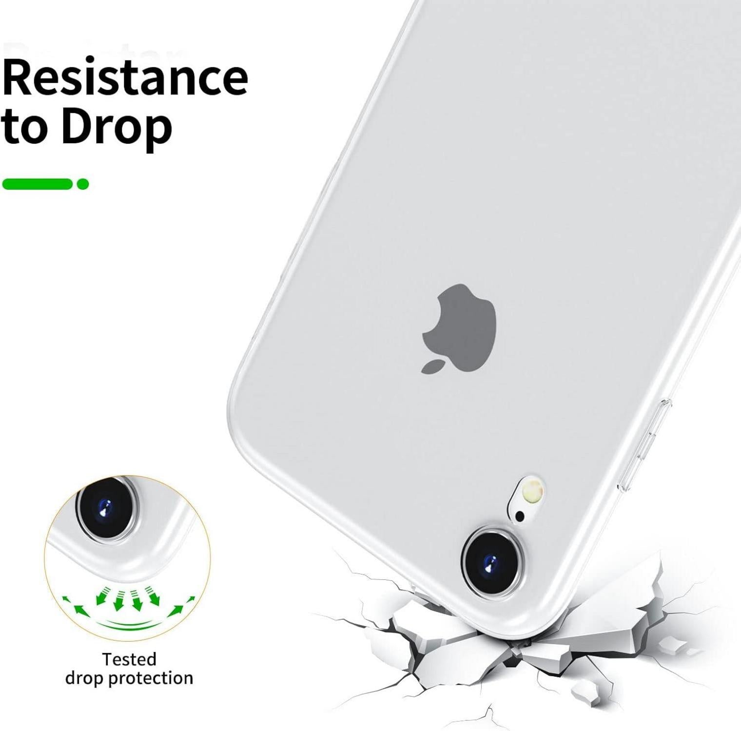 NEW'C iPhone XR Hülle + 2 Panzer Schutzglas Set Transparent Ultra Slim