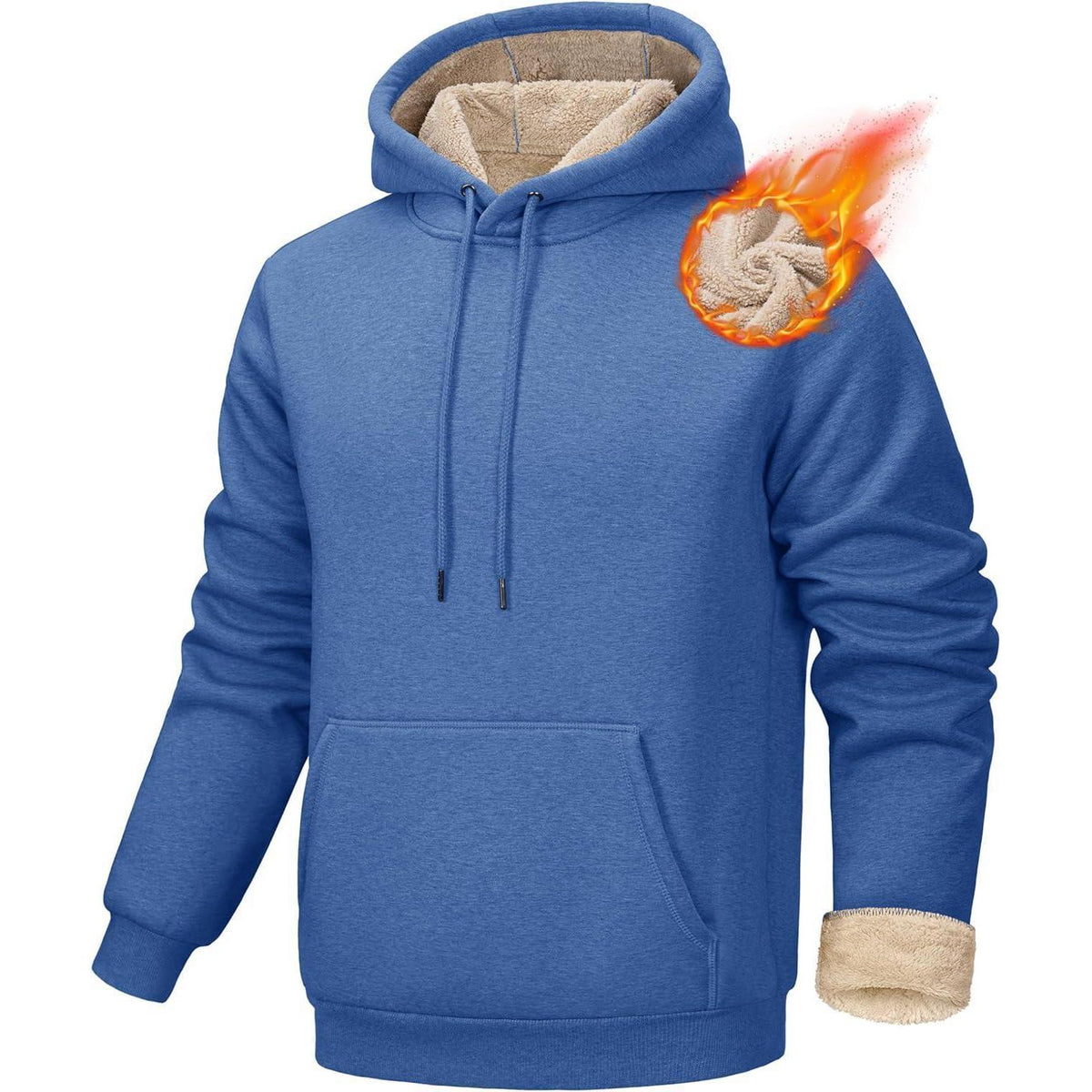 Gefütterter Kapuzenpullover Herren – Warm & Bequem Grau/Blau