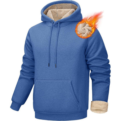 Gefütterter Kapuzenpullover Herren – Warm & Bequem Grau/Blau