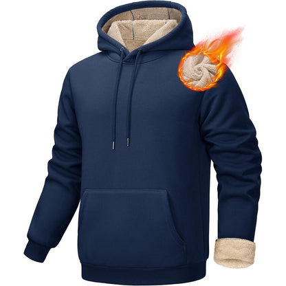 Gefütterter Kapuzenpullover Herren – Warm & Bequem Dunkelblau
