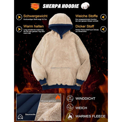 Gefütterter Kapuzenpullover Herren – Warm & Bequem Dunkelblau