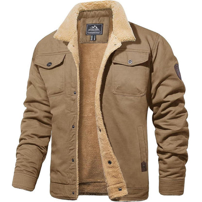 Herren Fleecejacke Winterparka mit 5 Taschen – Winddicht & Warm