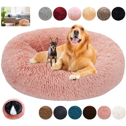 Rundes Hundebett Flauschig Donut – Bequemes Hundesofa 3XL Pink