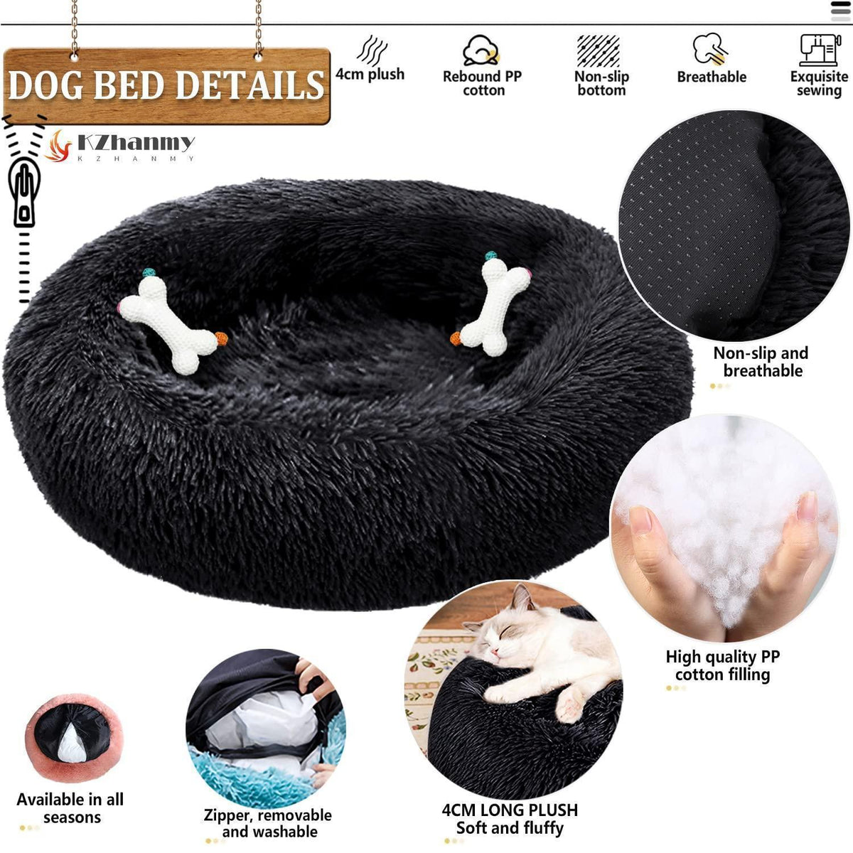 Rundes Hundebett Flauschig Donut – Bequemes Hundesofa 3XL