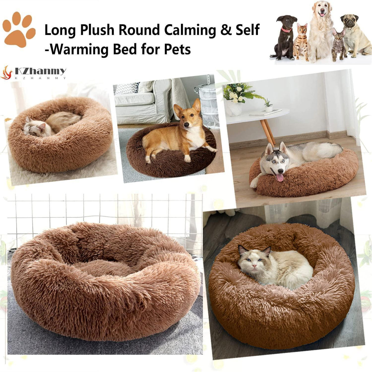 Rundes Hundebett Flauschig Donut – Bequemes Hundesofa 5XL