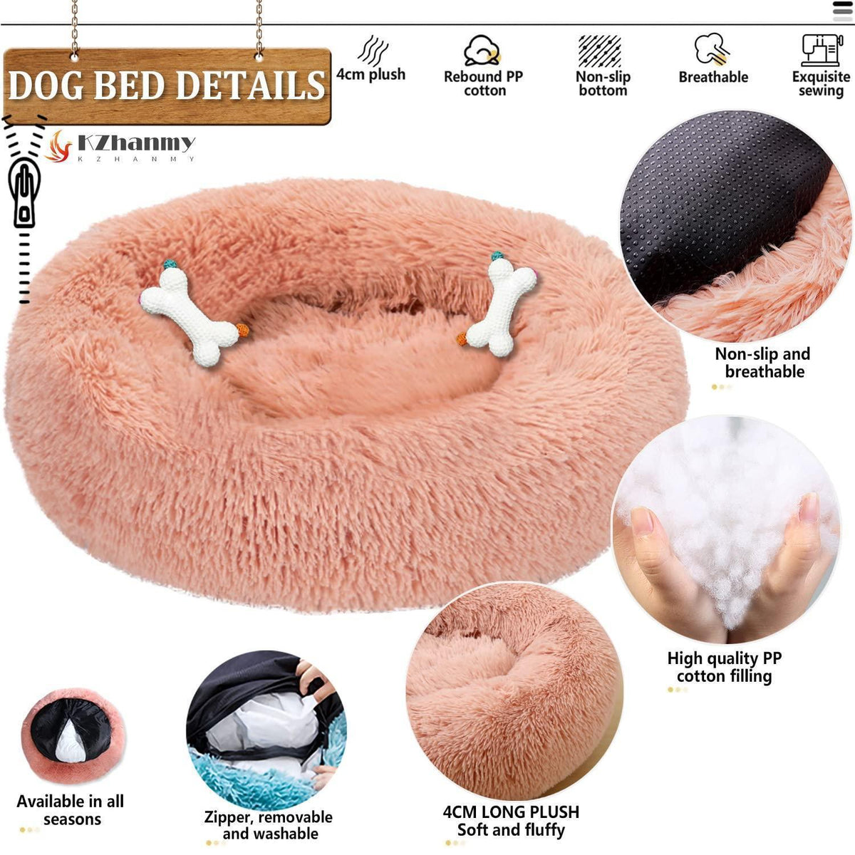 Rundes Hundebett Flauschig Donut – Bequemes Hundesofa in 12 Farben