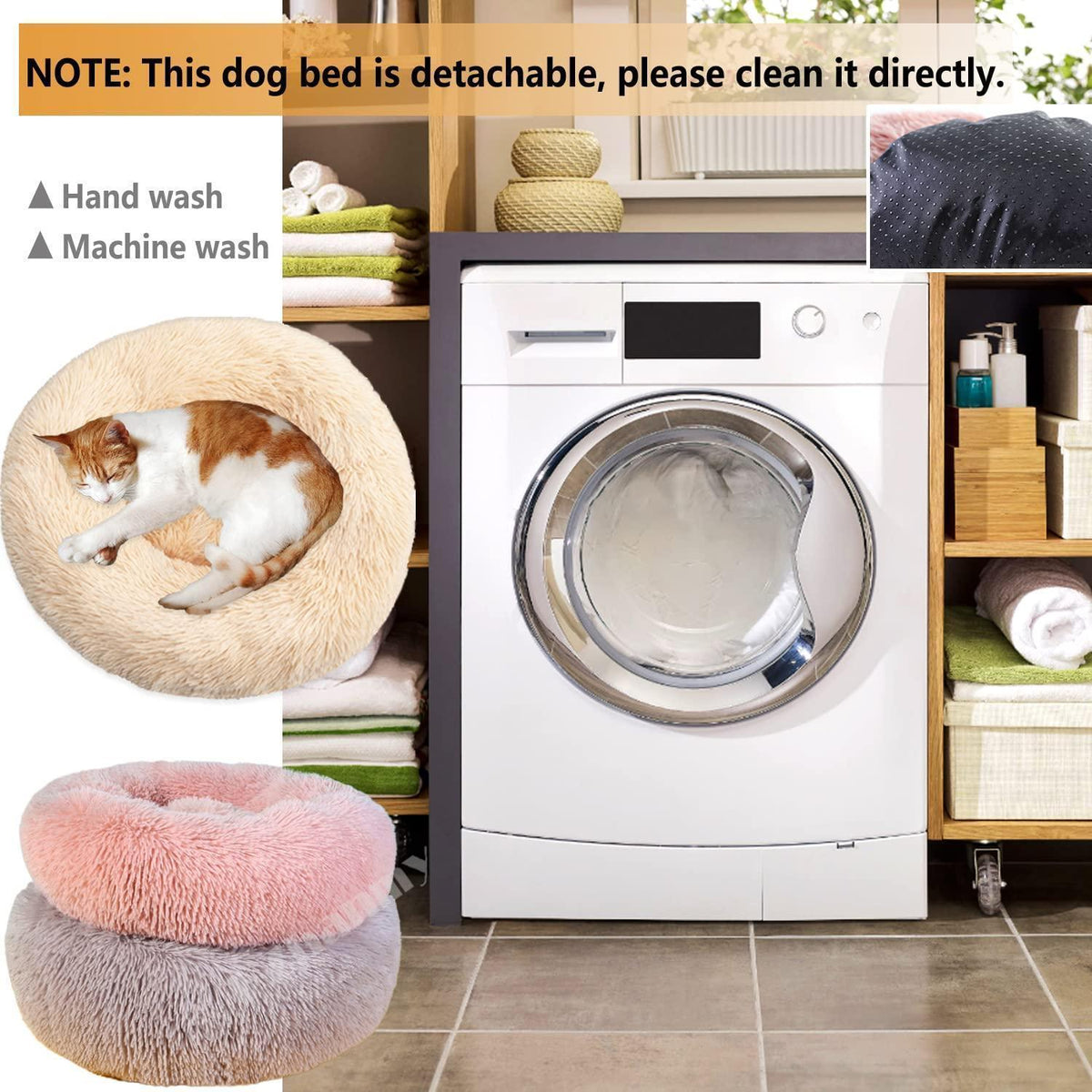 Rundes Hundebett Flauschig Donut – Bequemes Hundesofa 5XL