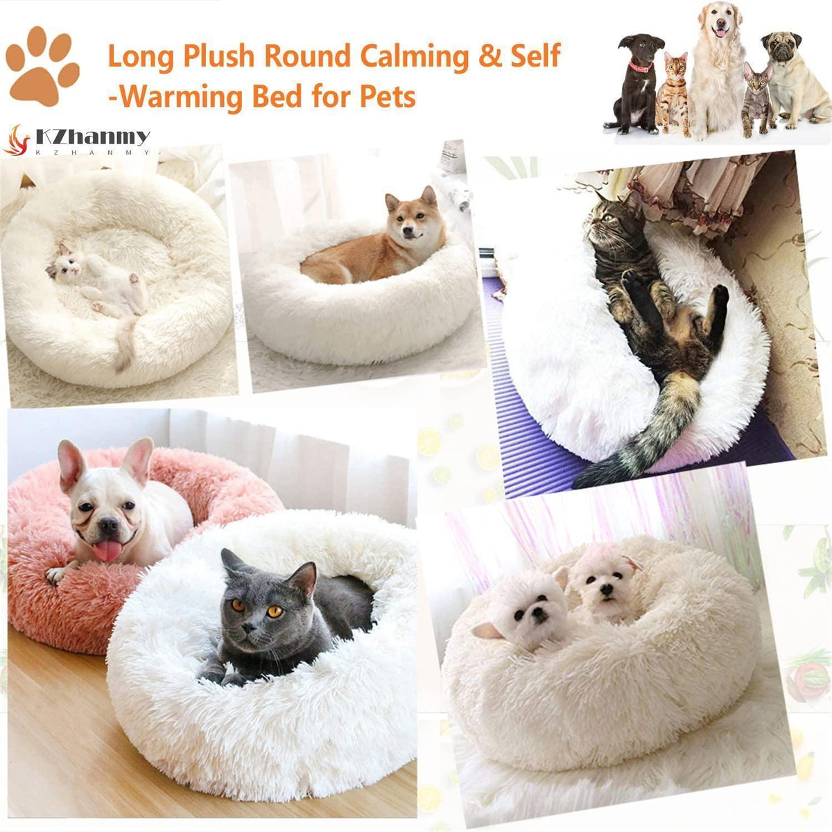 Rundes Hundebett Flauschig Donut – Bequemes Hundesofa 5XL
