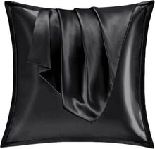 Satin Kissenbezug 80x80 2er Set Schwarz Kopfkissenbezug