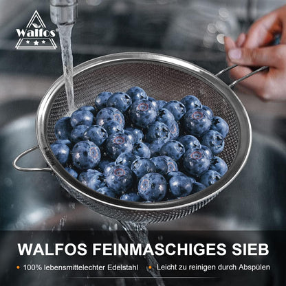 Feinmaschsieb-Set Premium Edelstahl Siebe verstärktem Rahmen stabilem