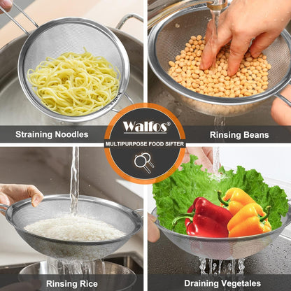 Walfos Feinmaschensiebe Premium-Edelstahl für Gemüse Tee Pasta 24cm
