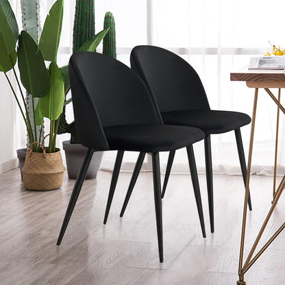 Esszimmerstühle 2er Set Samt Anthrazit Modern