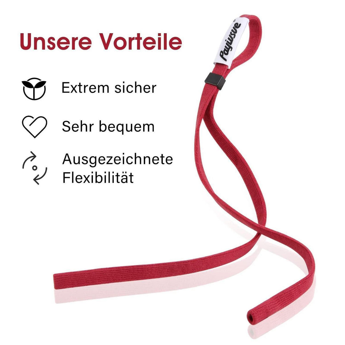 Sportbrillenband Rot & Schwarz – Fester Halt für Sport & Freizeit