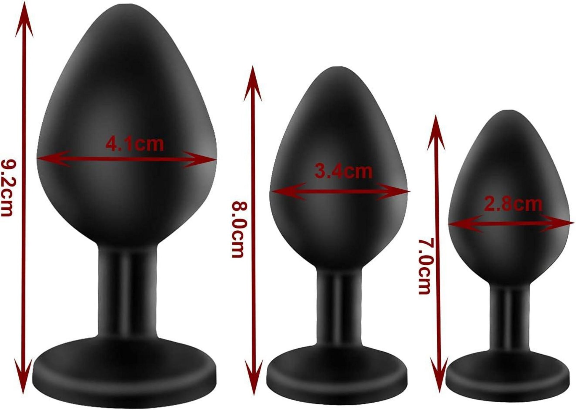 3er Set Silikon Analplugs in Hellblau - Anfänger & Erfahrene