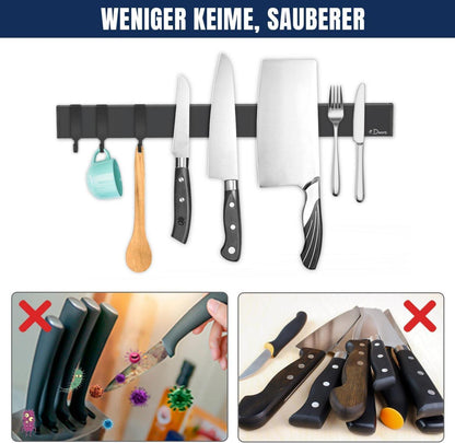 Magnetleiste Messer 40 cm schwarz magnetisch selbstklebend inkl. Klebeband & Schrauben