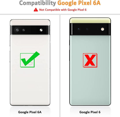 Klappbare Handyhülle Google Pixel 6a Leder Tasche Schwarz